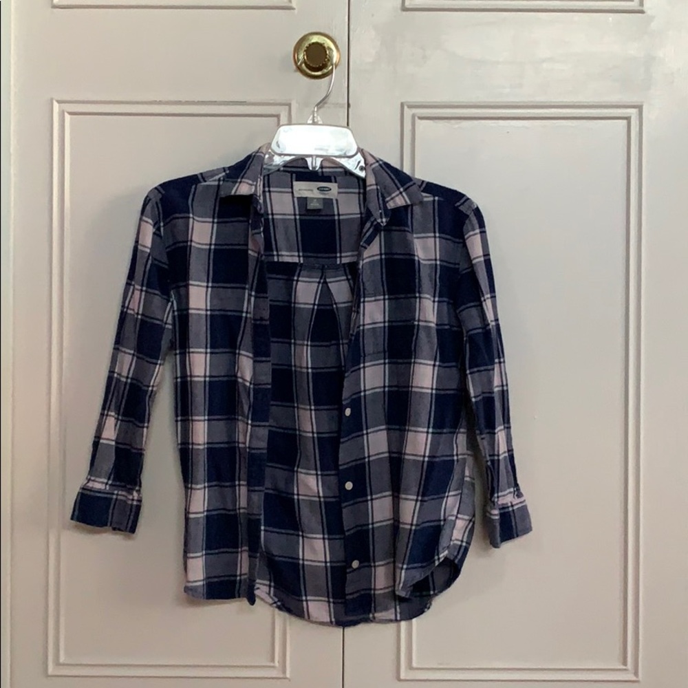 Blue plaid shirt